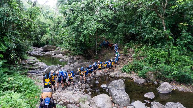 The Hawks tackle the tough terrain.