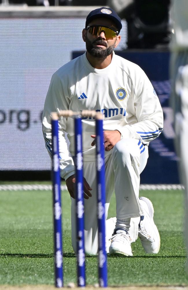 Virat Kohli’s disappointment at dropping Marnus Labuschagne is written on his face - but not seemingly in the Indian media. Picture: SAEED KHAN / AFP