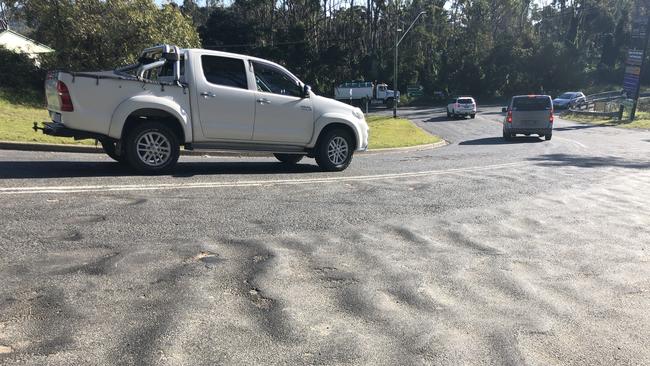 Some of the traffic and road dints on Hillcrest near Maclean, which has been closed to through traffic after Maclean interchange.