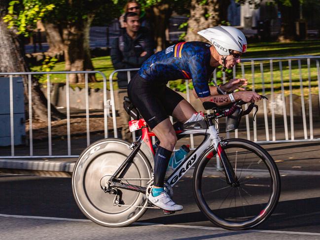 Competitors in the Ironman 70.3 Tasmania in Hobart Picture: Linda Higginson