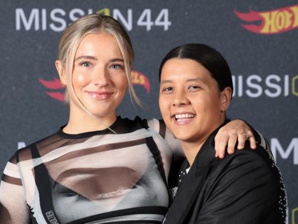 LONDON, ENGLAND - NOVEMBER 06: Kristie Mewis and Sam Kerr attend the Reimagining The Future Gala Dinner for Lewis Hamilton's Charitable Foundation, Mission 44 at The Design Museum on November 06, 2024 in London, England. (Photo by Shane Anthony Sinclair/Getty Images for Mission 44)