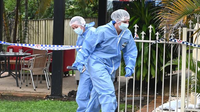 Forensics at the scene. Picture: John Gass