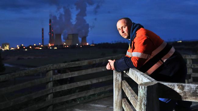 Electrician Matt Walker at the Loy Yang power station in Victoria. Picture: Aaron Francis