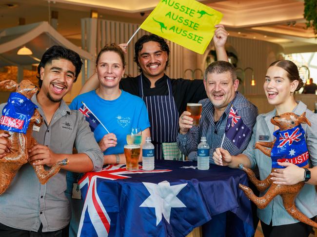 Daily Telegraph. 03, December, 2024.Jian Clavijo, Catherine Fogarty, Denzel Smith, David Garcia and Bianca Presdee, at West League Club, Campbelltown, today.Picture: Justin Lloyd.