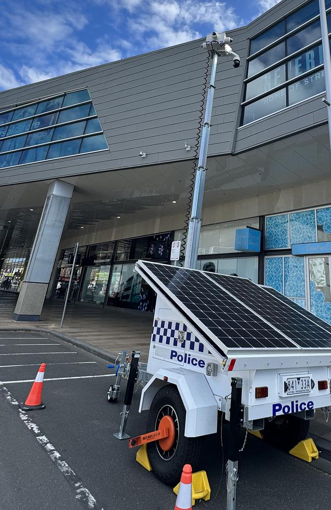 The mobile security camera on Yarra St. Picture: Alison Wynd. Picture: Alison Wynd.