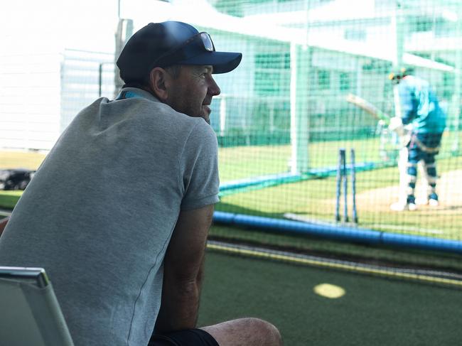 Ricky Ponting watches on during an Australian nets session at Lord's, offering a coaching cameo before the second Ashes Test. Picture: Ryan Pierse/Getty Images