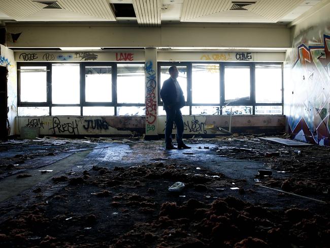 The former Balmain Leagues Club site at Rozelle is in a derelict state. Picture: John Appleyard