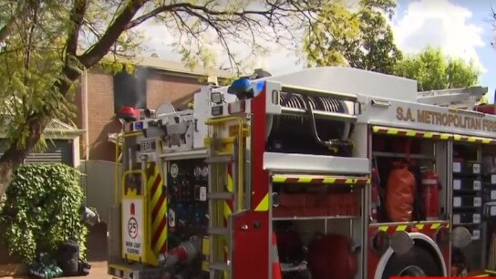 Fire crews at the fatal unit fire at Parkside on Sunday night. Picture: 7NEWS