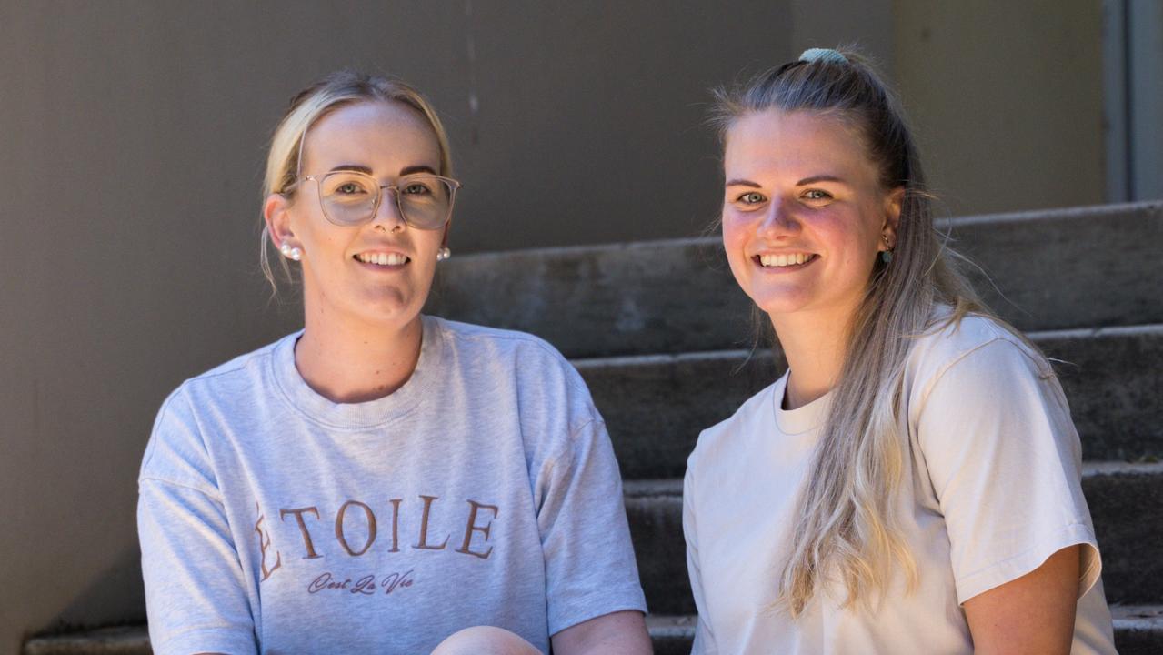 University of Southern Queensland first-year occupational therapy student Elle Weeding and first-year physiotherapy student Liisa-Henriette Cooper are part of the first cohort of students at UniSQ's Toowoomba campus. Picture: Christine Schindler