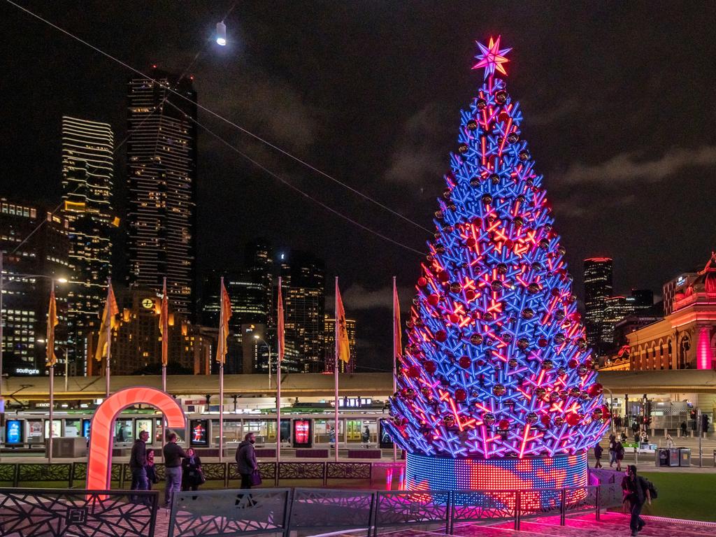 Federation Square is a Christmas wonderland. Picture: Adam Renyard for What’s On Melbourne