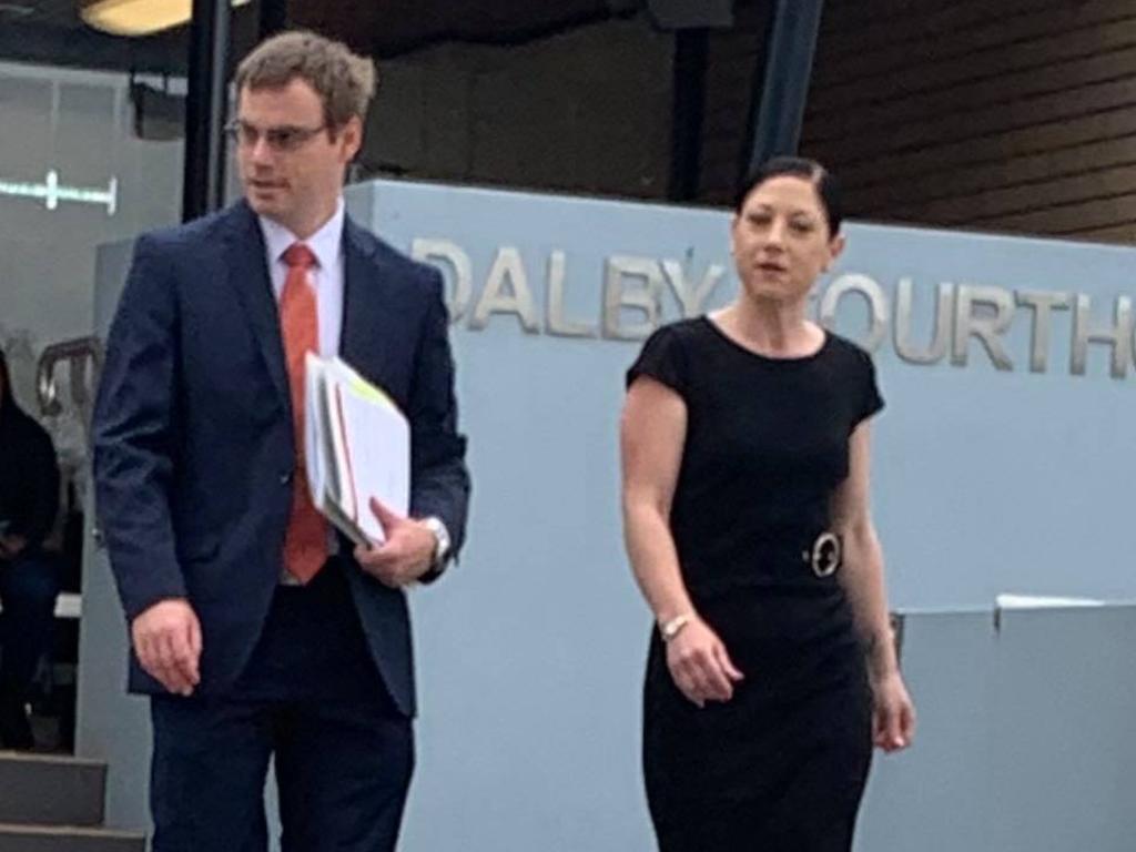 Defence solicitor Raymond Everest leaving court with Jessica Joan Thompson.