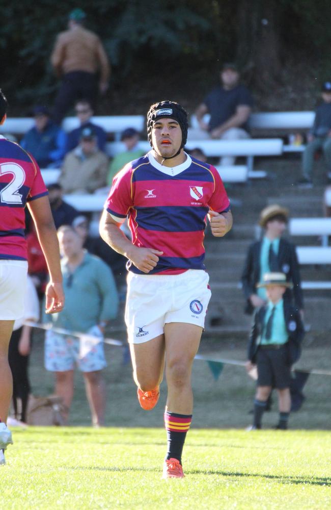 Angus Tagicakibau. GPS First XV rugby action between BBC and BSHS.