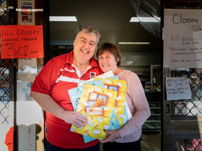 Col and Narelle Wiblen get ready to shut the doors on the Armidale Street General Store after 23 years.