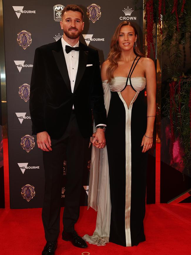 Marcus Bontempelli and Neila Brenning at the Brownlow. Picture: Michael Klein.