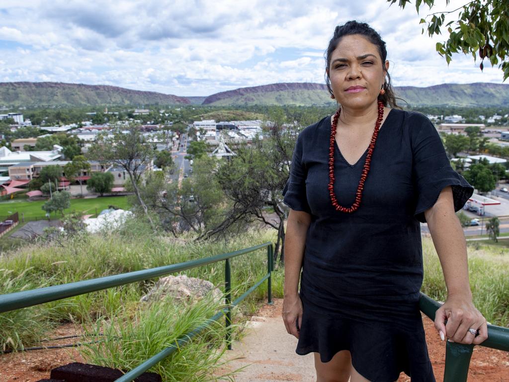 Senator for the Northern Territory and the former deputy mayor of Alice Springs Jacinta Nampijinpa Price on Anzac Hill overlooking Alice Springs Wednesday February 2,,2023.Picture Mark Brake