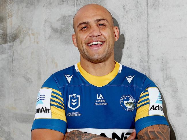 ****EMBARGOED UNTIL THURSDAY MARCH 18**** Parramatta Eels star Blake Ferguson pictured at Bankwest Stadium ahead of Parramatta's first home game of the season against the Storm on Thursday night. Picture: Toby Zerna