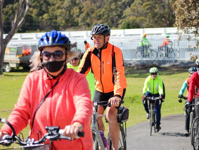 Cyclists at Somerset enjoying the newly opened Wynyard to Burnie section of the Coastal Pathway. Picture: Supplied.