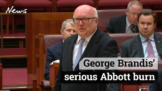 George Brandis seriously burns Tony Abbott