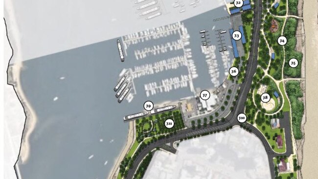 The Spit master plan showing a section around Main Beach — 7.8 is the location of the skate park.