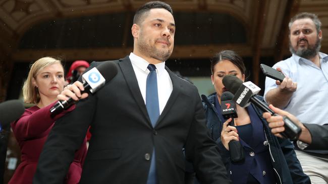 Former NRL superstar Jarryd Hayne was found guilty of two counts of sexual assault. Picture: NCA NewsWire/Christian Gilles