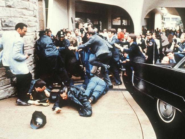 The assassination attempt on Ronald Reagan in 1981. Picture: Supplied