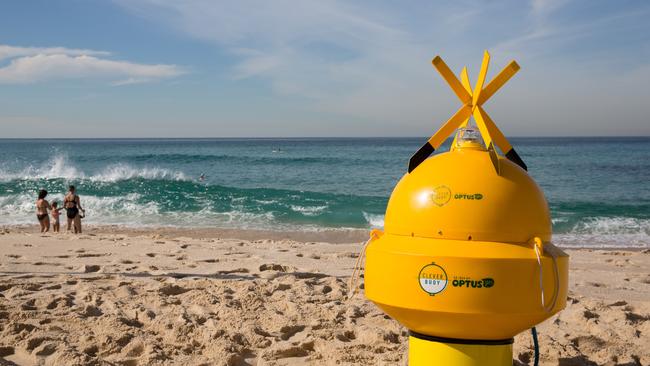 The Optus Clever Buoy will detect sharks as they approach the beach.