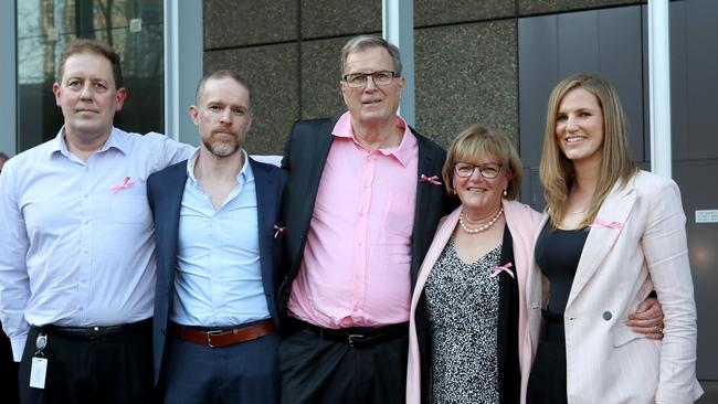 Lynette Dawson’s family pictured outside the the federal court after Chris Dawson was found guilty. Picture: NCA NewsWire / Damian Shaw