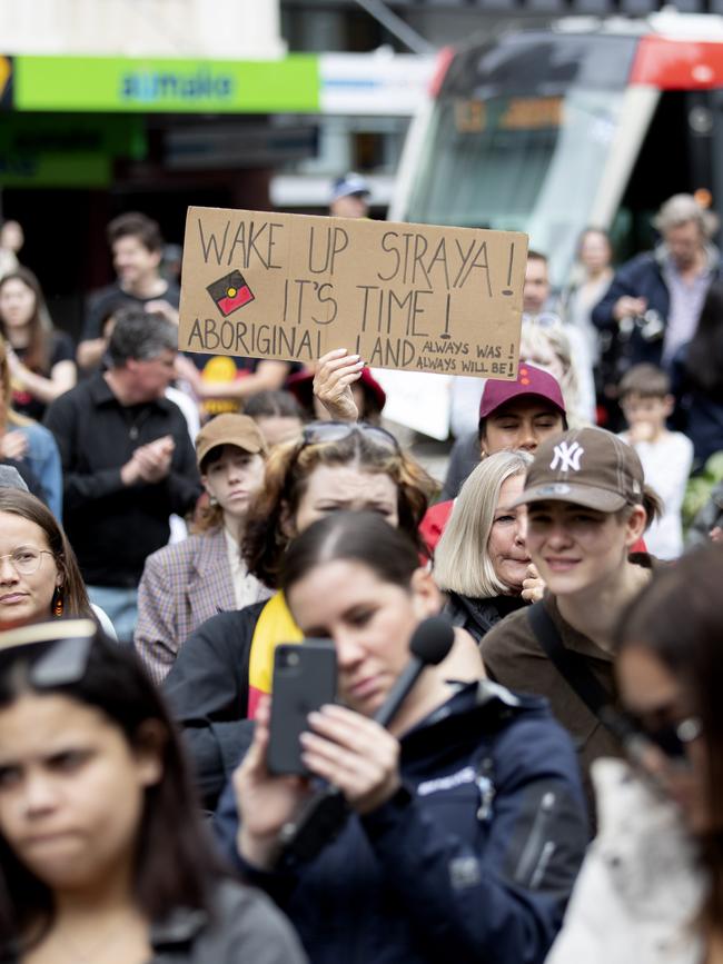 protest at Town Hall on Thursday. Picture: Nikki Short