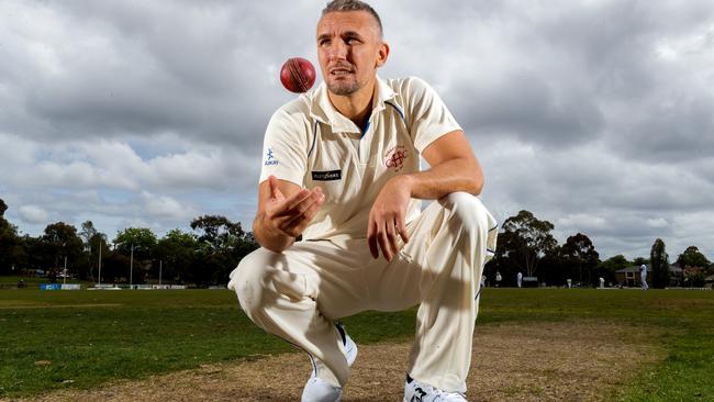 Romanian cricketer Pavel Florin prior to Sunday’s appearance for Surrey Hills Picture: Mark Dadswell