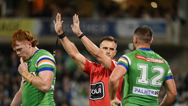 Corey Horsburgh was sent to the sin-bin for throwing a punch at Eels star Ryan Matterson.