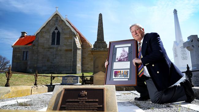 Tony Bisdee, mayor of Southern Mildlands, is a descendent of Lt-Col John Hutton Bisdee VC, buried at Jericho, one of the first Australians to be awarded a Victoria Cross for his efforts in the Boer War. Picture: SAM ROSEWARNE