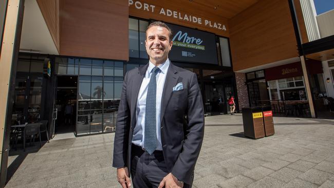 Shaun Bonett outside Precision Group’s Port Adelaide Plaza Picture: James Elsby