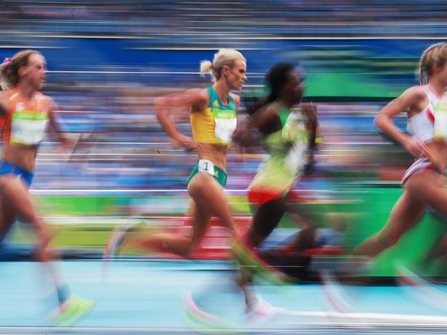 Australia's Eloise Wellings in the Women's 10000m Final on day 1 of the Athletics at the Rio 2016 Olympic Games. Picture: Phil Hillyard