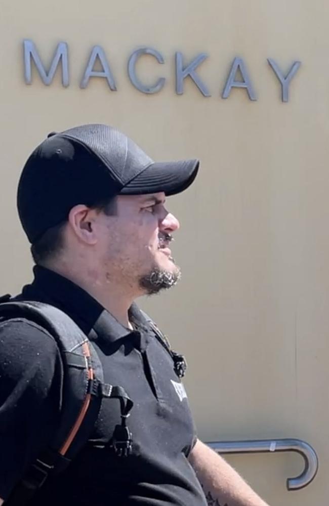 Wade Robert Lally leaving Mackay court on Friday August 16, 2024 after being sentenced for meth possession and attempted fraud, among other charges. Photo: Zoe Devenport