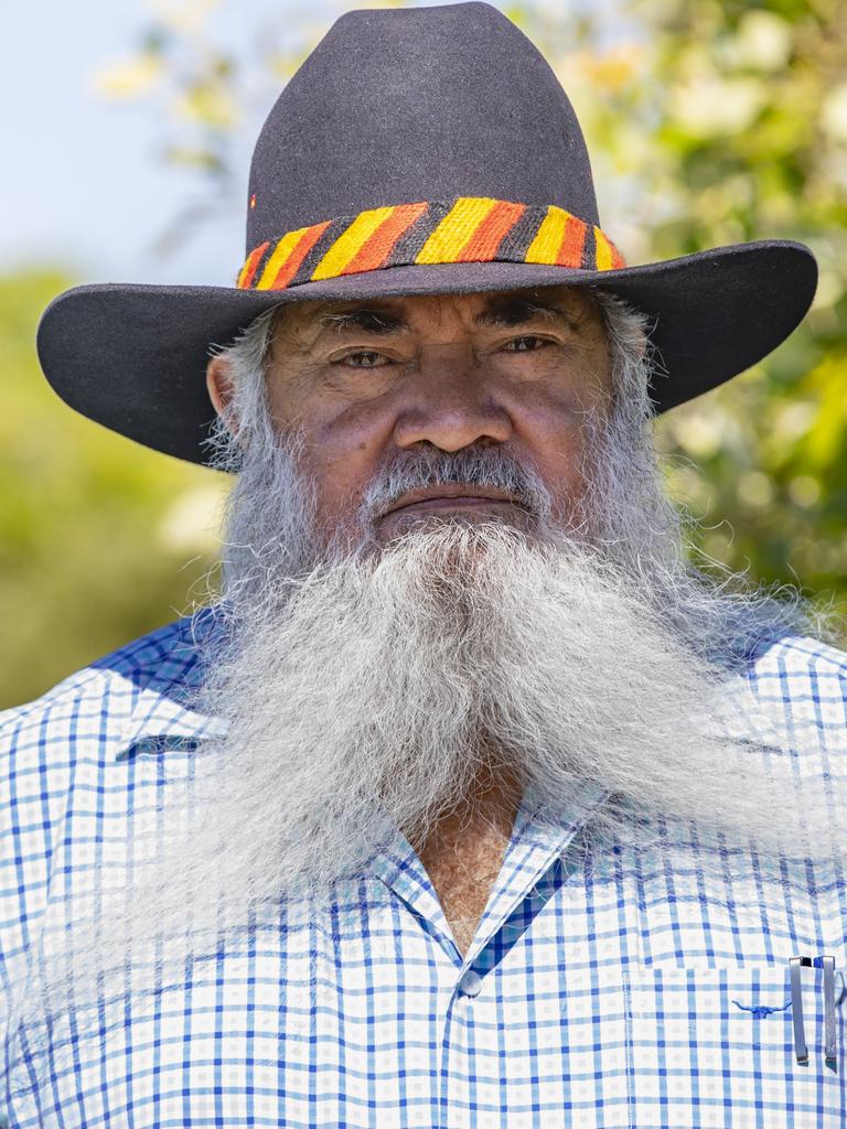 Labor Senator Pat Dodson (pictured in Broome) slammed the Prime Minister for not attending the ceremony in Uluru on Sunday. Picture Ben Houston/The Australian