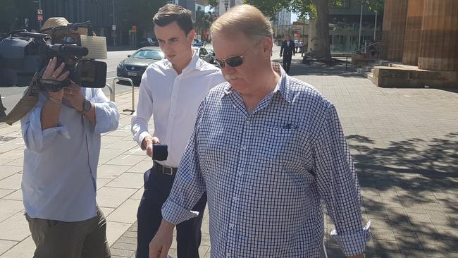 Corbus Kenneth Bruns, right, outside court in January. Picture: Sean Fewster.