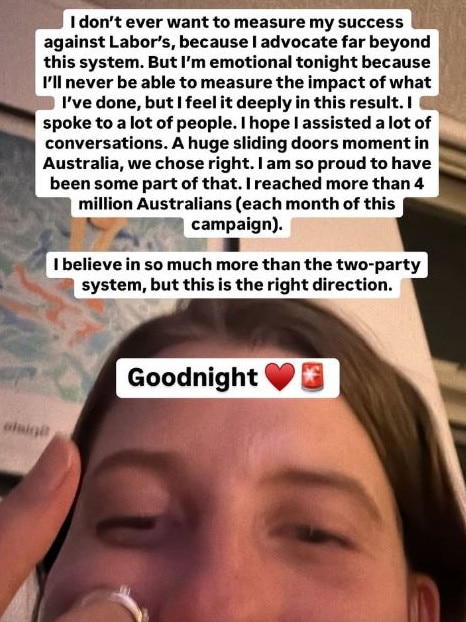 Ms Ferguson continued her posting through the night. Picture: Instagram/Hannah Ferguson
