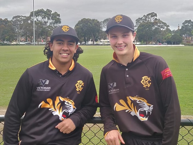 Wil Parker with fellow young Tiger Jono D'Rozario