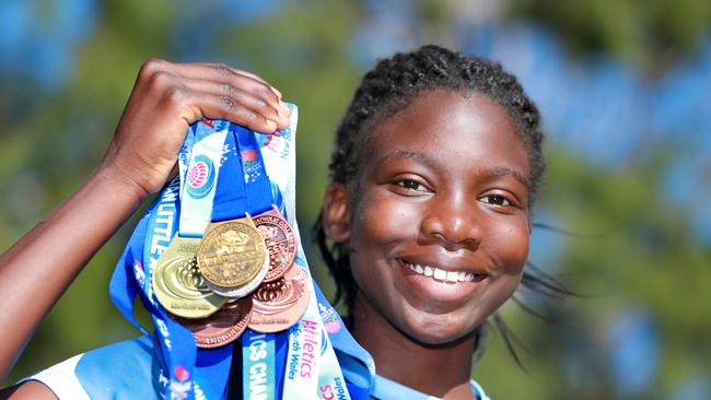 Raphaila Idris poses with medals won at an event back in 2019.