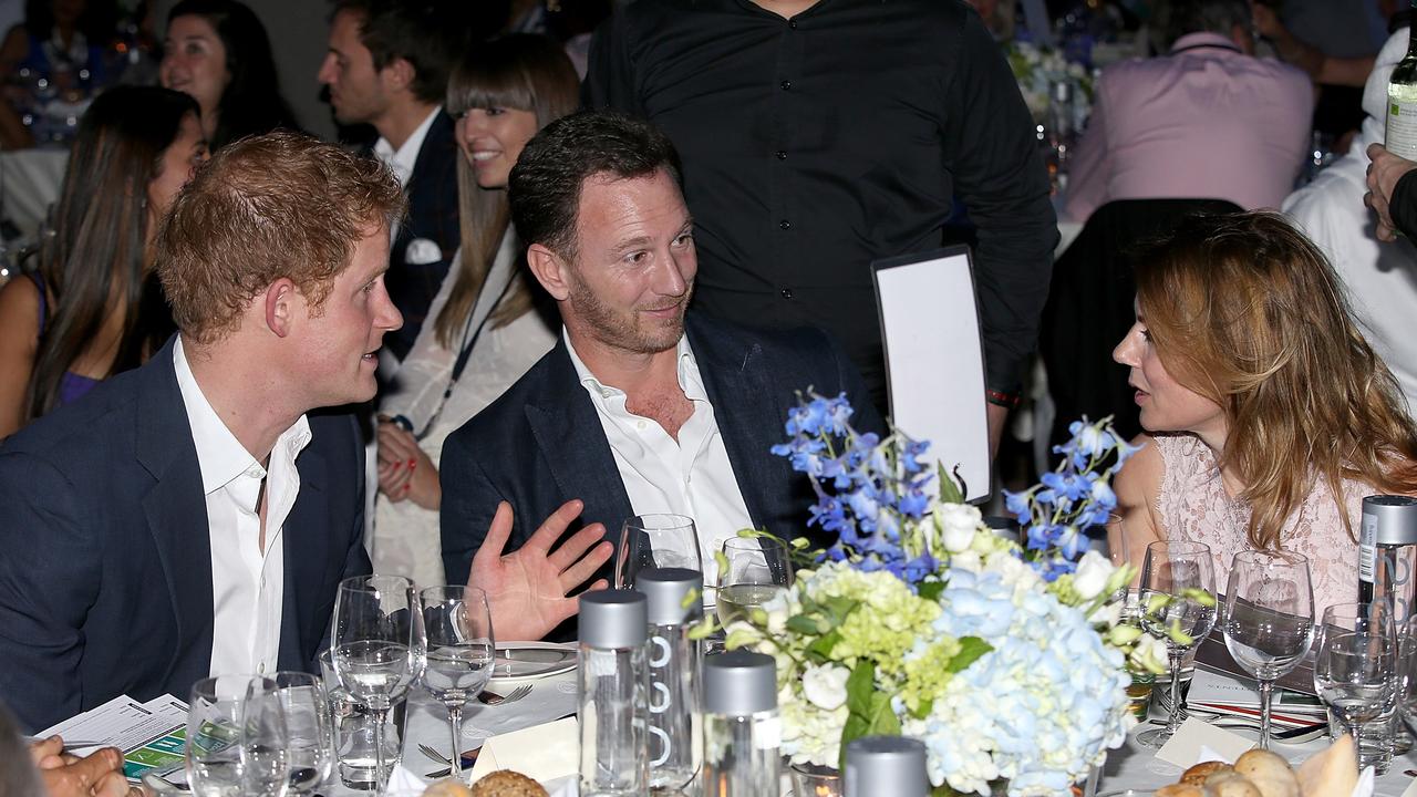 Christian and Geri hobnob with Prince Harry in 2014. Picture: Getty Images