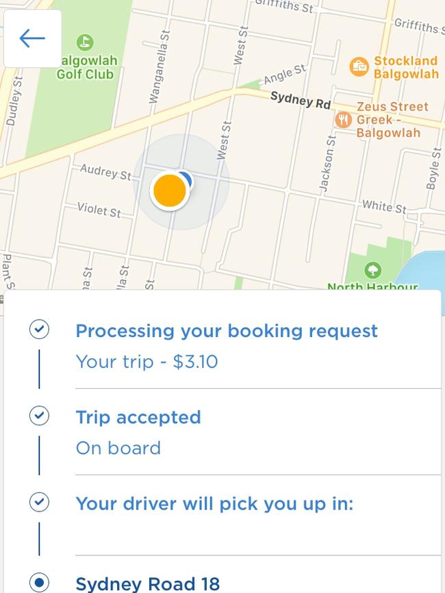 Users order the bus via a phone app, which works like Uber.