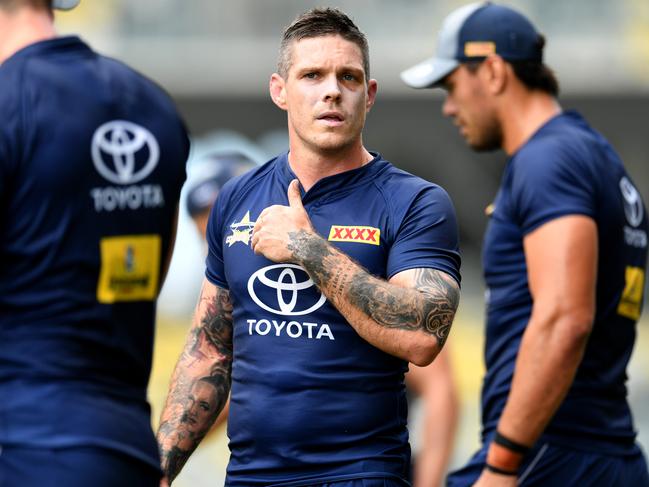 NRL; North Queensland Cowboys training at Queensland Country Bank Stadium. Ben Hampton . Picture: Alix Sweeney