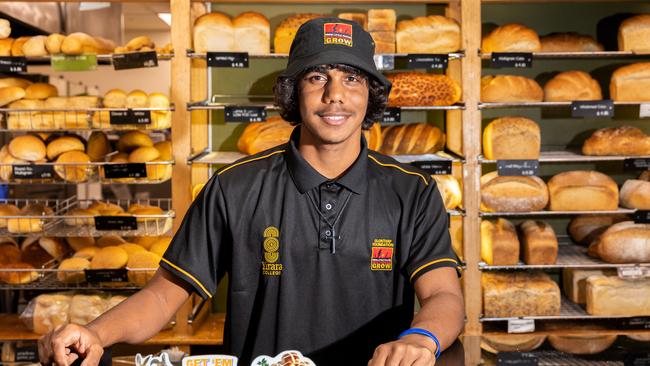 Yirara College student Tyrone Charlie, 16, during his work experience placement at Brumby's recently. Photo: EMMA MURRAY