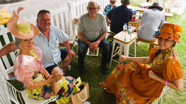 Jenny Beard, Phil Revell, Terry Newton and Anna Newton enjoying all the action at the Ladbrokes Cranbourne Cup on Saturday, November 23, 2024. Picture: Jack Colantuono