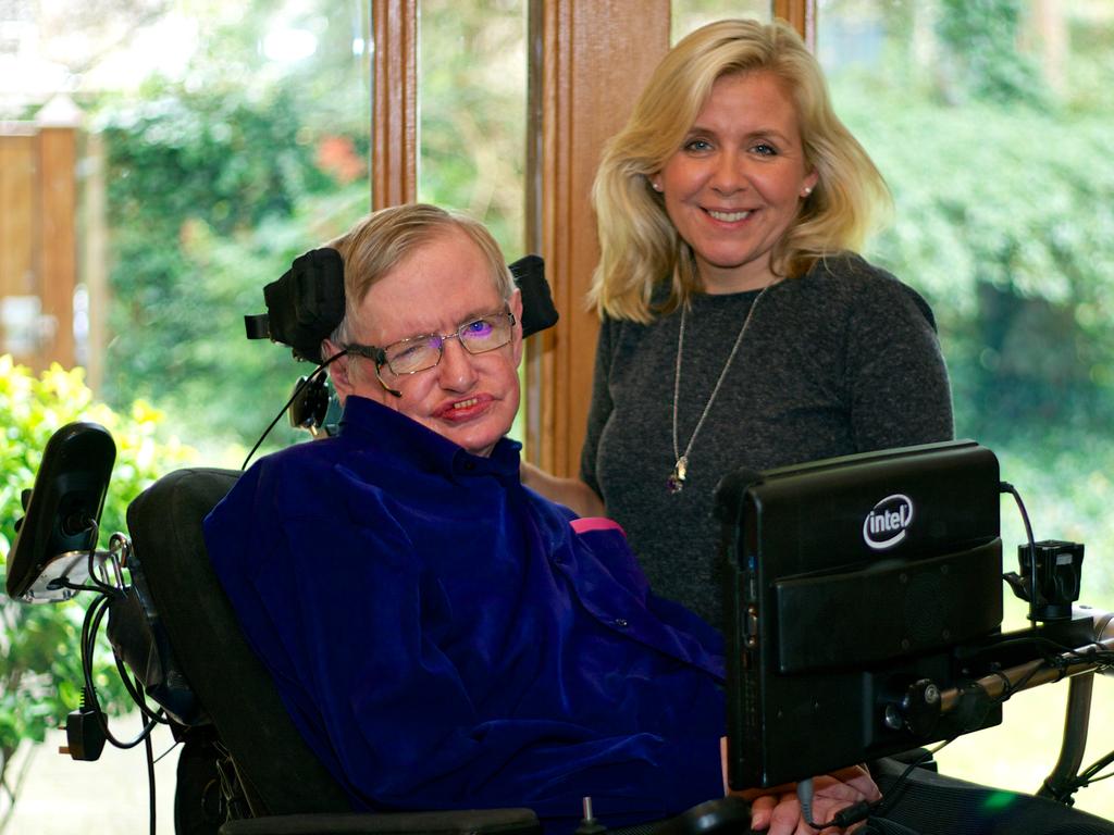 Stephen Hawking with his daughter Lucy. Picture: Angela Micu/ Supplied