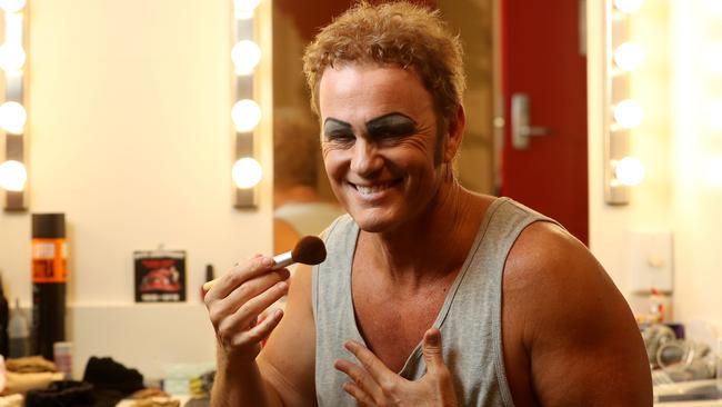 Craig McLachlan in his dressing room before a Rocky Horror stage show. Picture: Calum Robertson