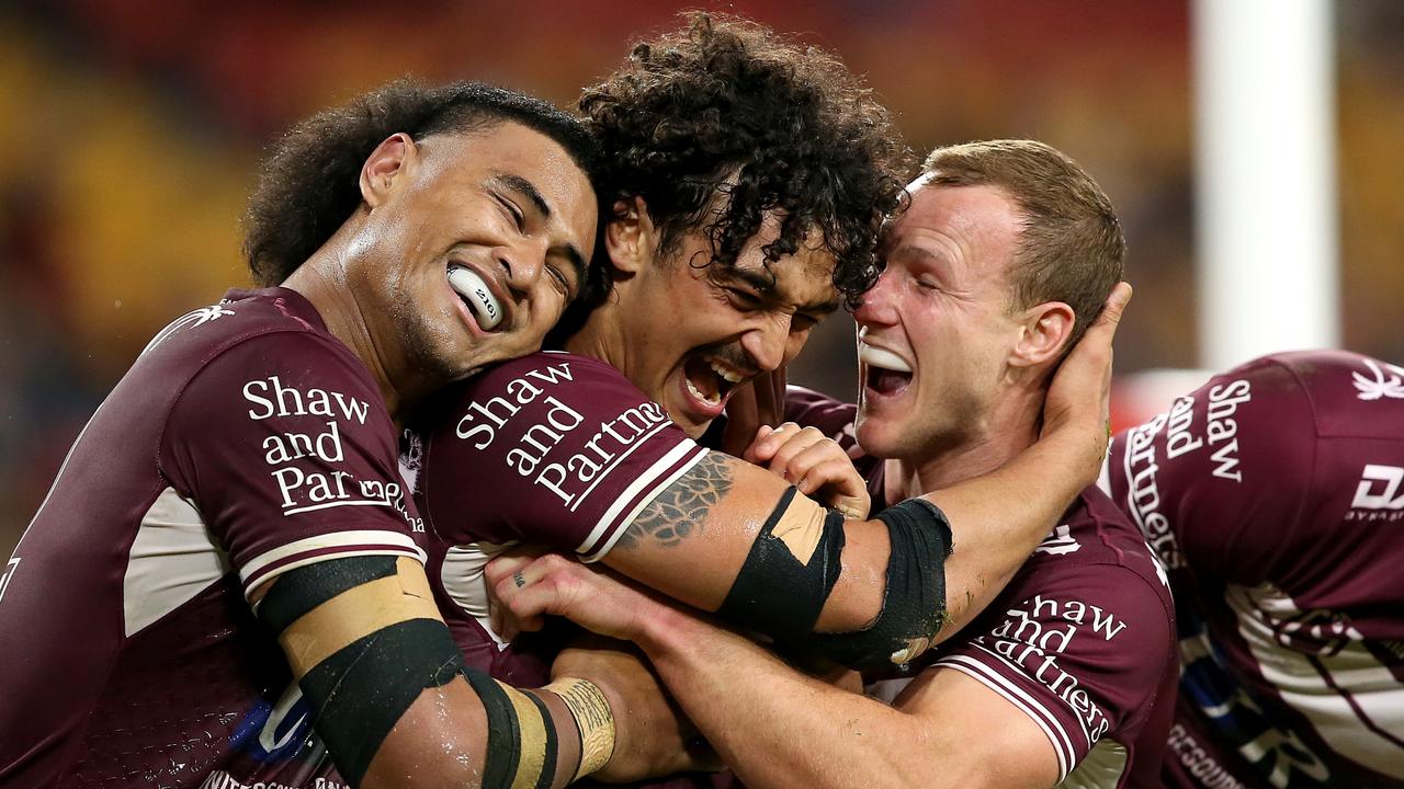 Manly soared higher than expected in 2021 - thanks to the likes of Haumole Olakau'atu, Morgan Harper and Daly Cherry-Evans. Picture: Getty