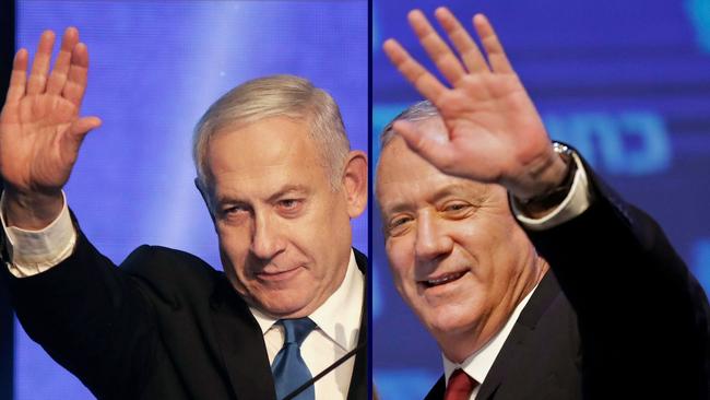 Benjamin Netanyahu and Benny Gantz in a combination from 2019. Pictures: AFP