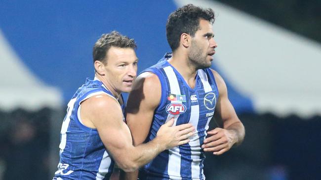 Brent Harvey played 14 seasons with Daniel Wells at North Melbourne. Picture: Nikki Davis-Jones