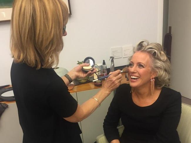 Vicky doing Chloe Shorten’s makeup before last week’s Midwinter Ball.